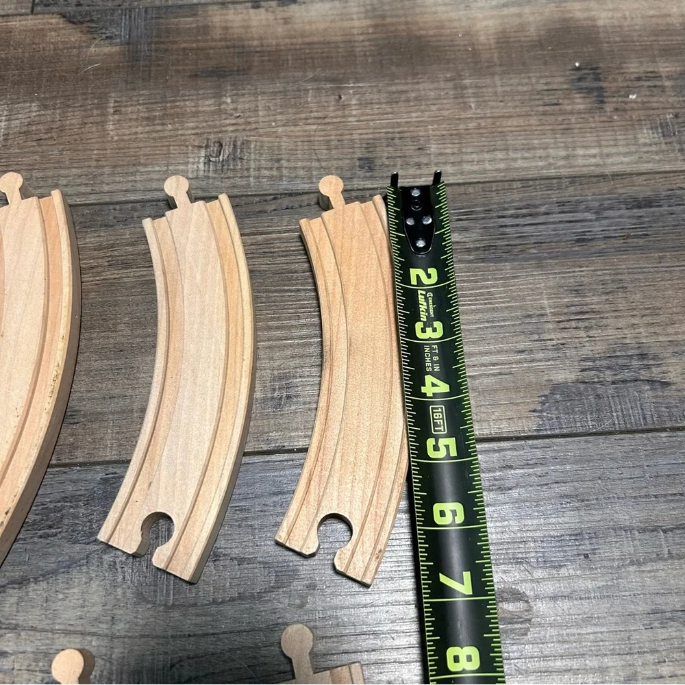 Lot of 8‎ Wooden Train Track Curve Pieces Double Sided Fits Brio Thomas Lillabo